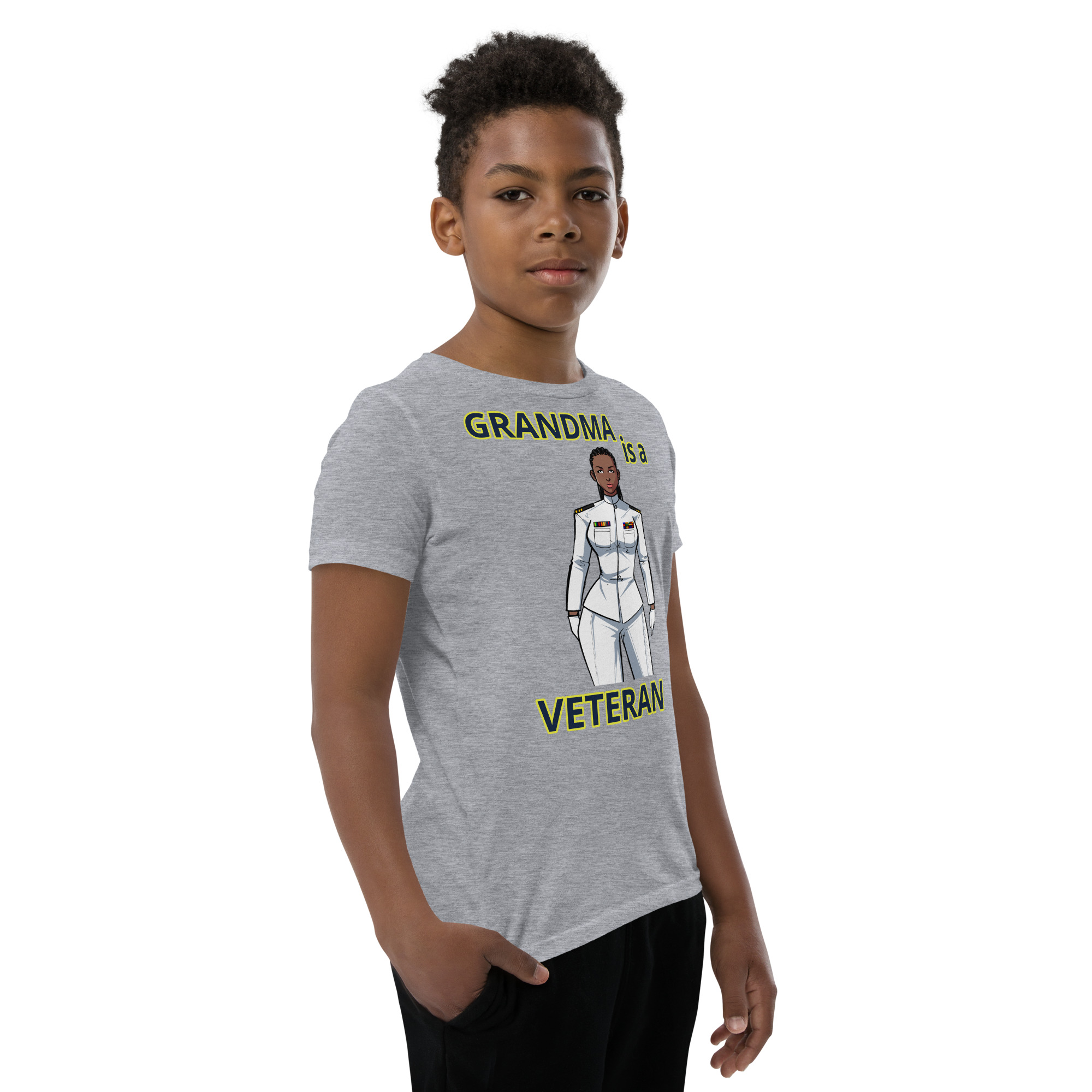 GRANDMA IS A VETERAN TOO FIFE Youth Short Sleeve T-Shirt - Image 7