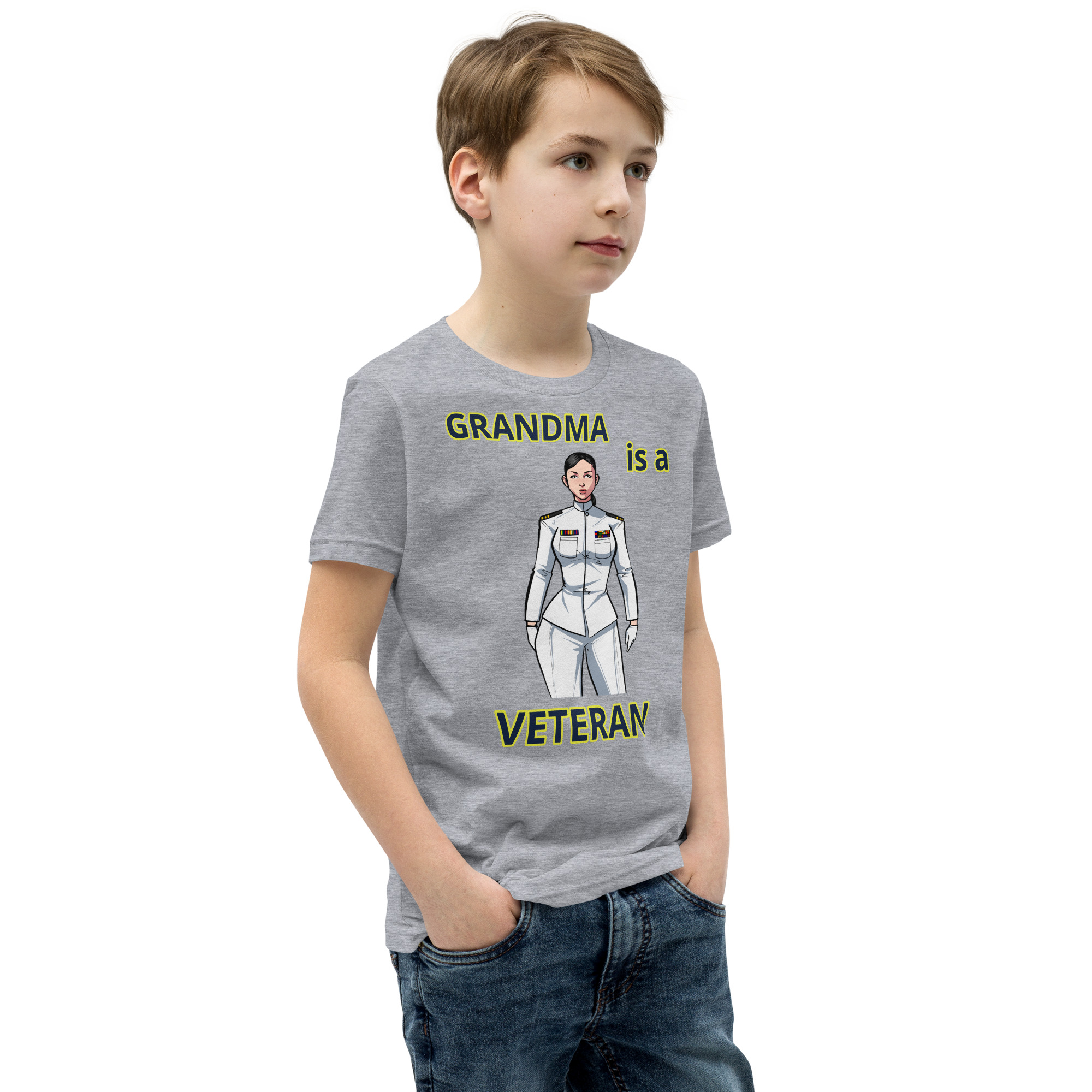 GRANDMA IS A VETERAN TOO FIFE Youth Short Sleeve T-Shirt - Image 6