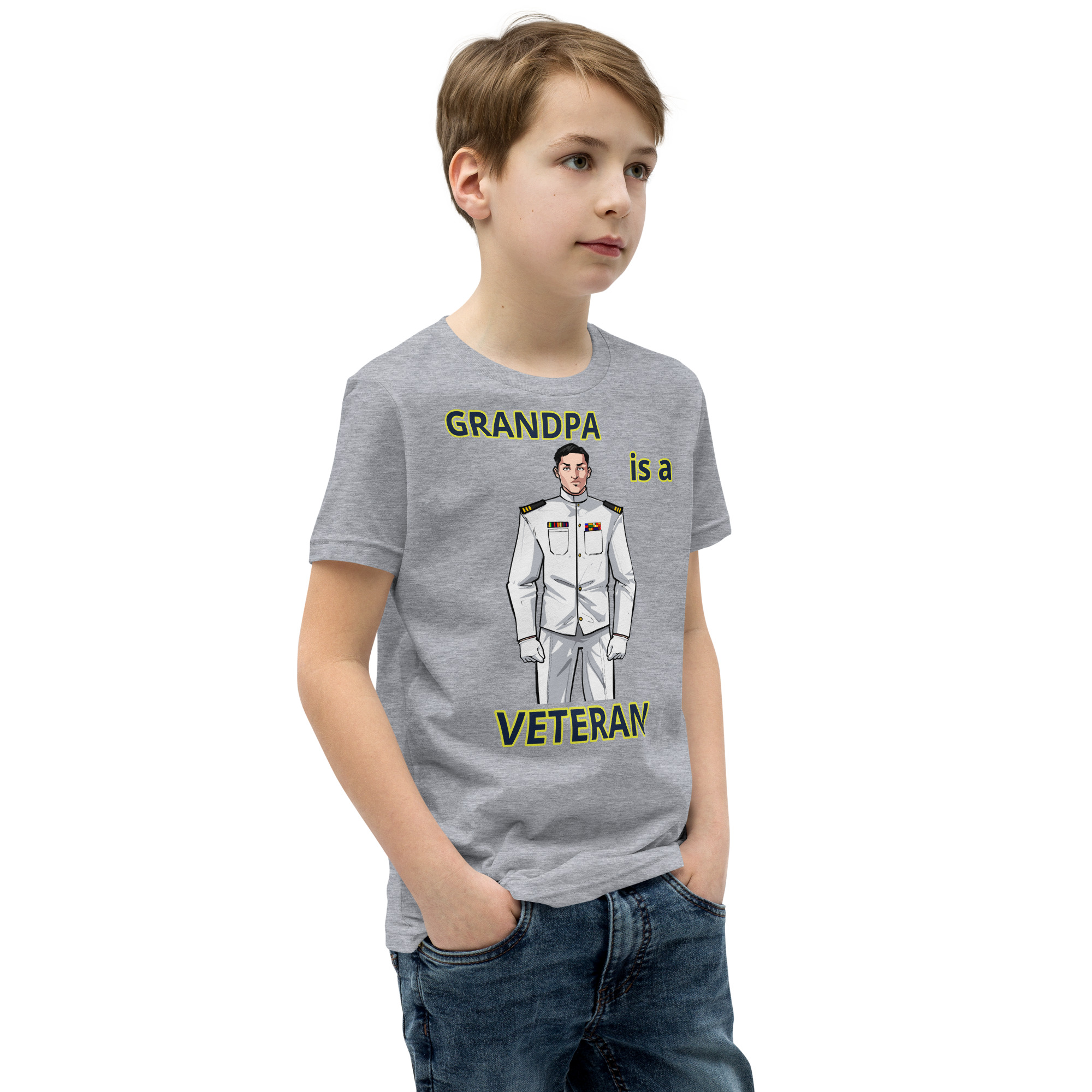 GRANDPA IS A VETERAN TOO FIFE Youth Short Sleeve T-Shirt - Image 6