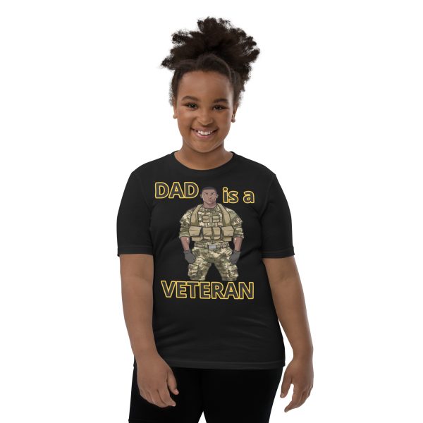 DAD IS A VETERAN TOO FIFE Youth Short Sleeve T-Shirt