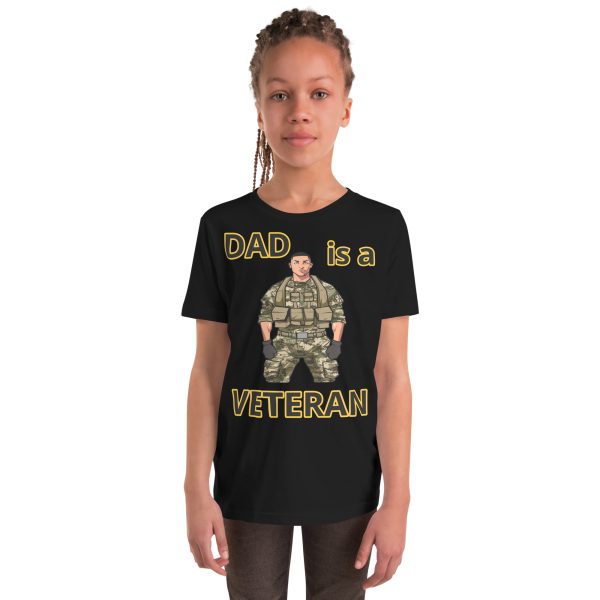DAD IS A VETERAN TOO FIFE Youth Short Sleeve T-Shirt