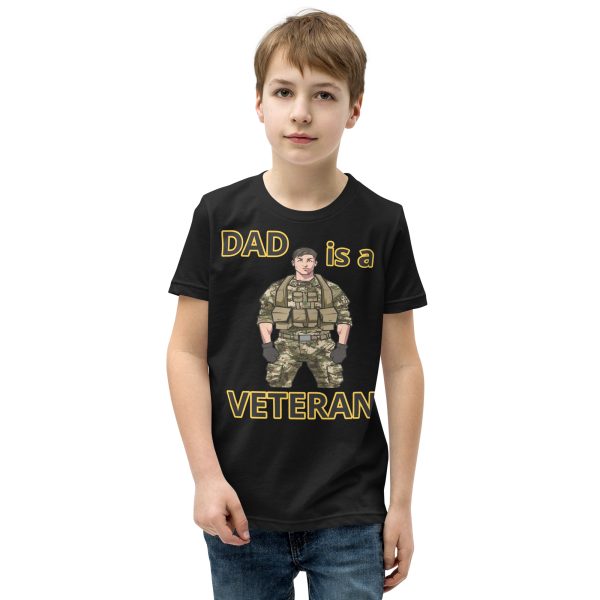 DAD IS A VETERAN TOO FIFE Youth Short Sleeve T-Shirt