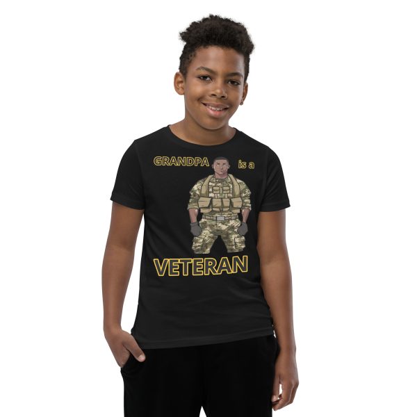 GRANDPA IS A VETERAN TOO FIFE Youth Short Sleeve T-Shirt