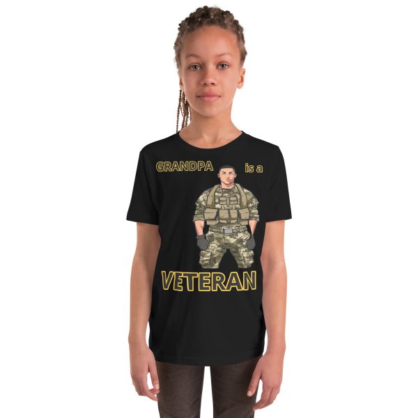 GRANDPA IS A VETERAN TOO FIFE Youth Short Sleeve T-Shirt
