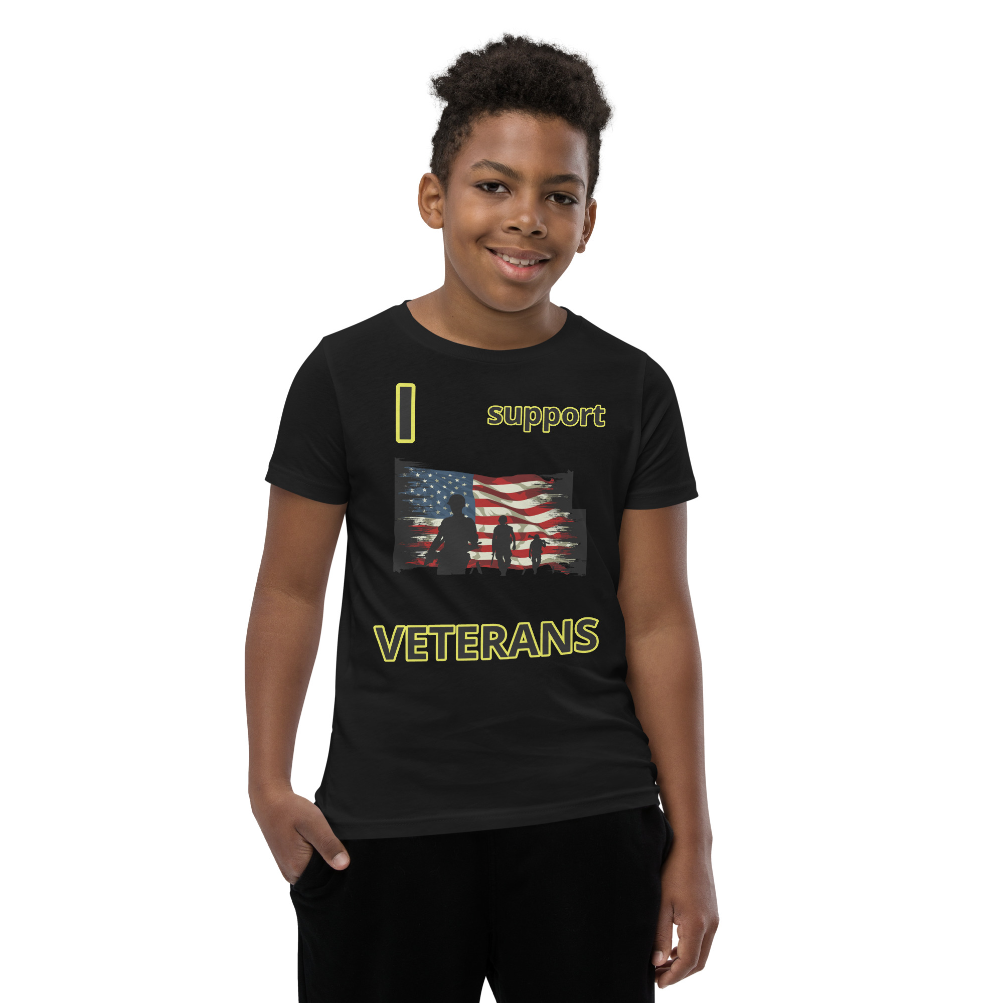 I SUPPORT VETERANS TOO FIFE Youth Short Sleeve T-Shirt