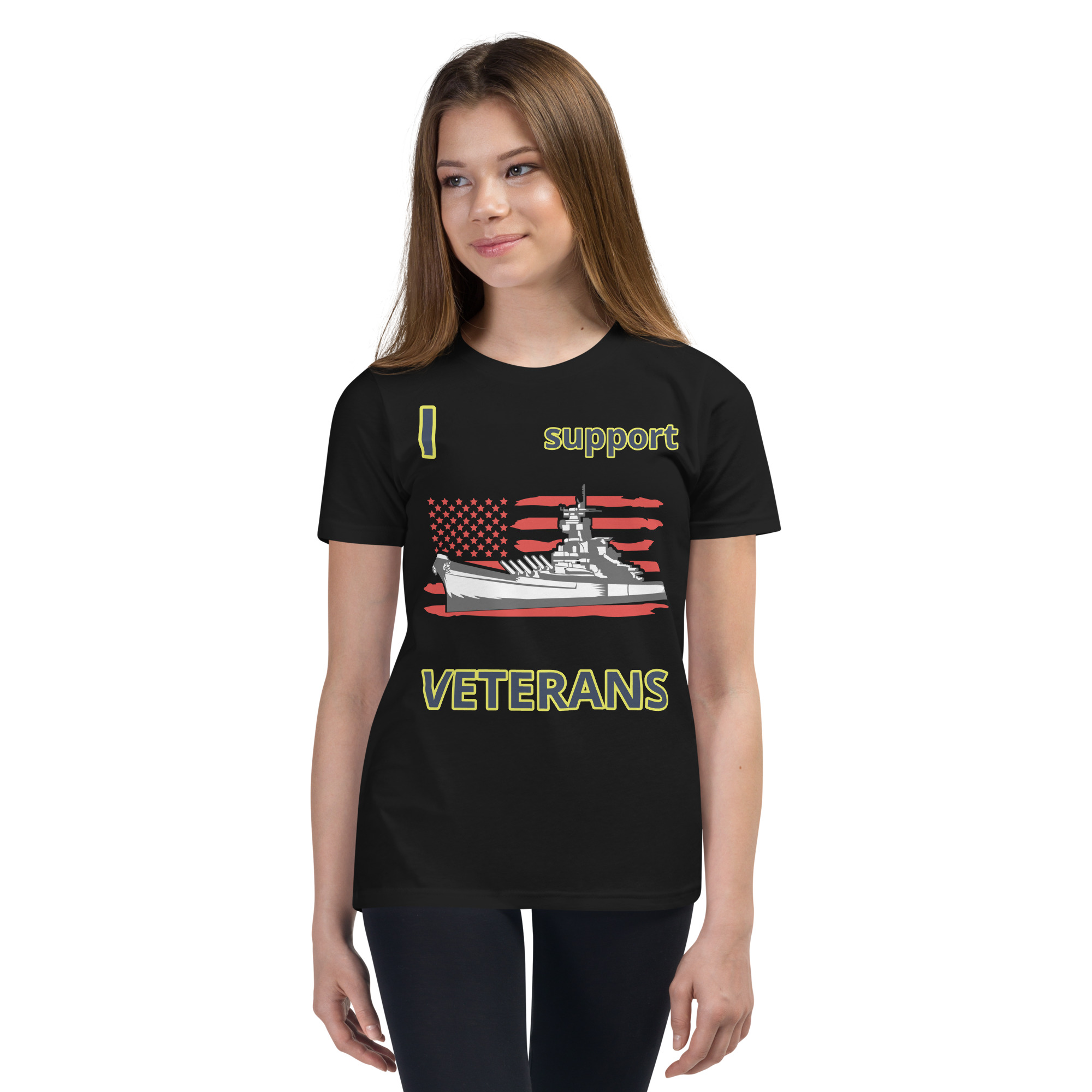 I SUPPORT VETERANS TOO FIFE Youth Short Sleeve T-Shirt