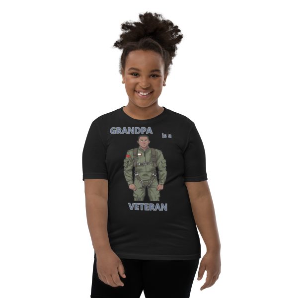 GRANDPA IS A VETERAN TOO FIFE Youth Short Sleeve T-Shirt