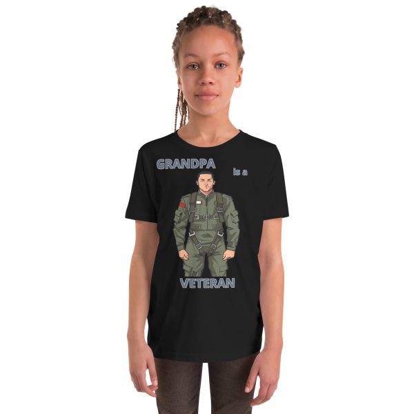 GRANDPA IS A VETERAN TOO FIFE Youth Short Sleeve T-Shirt