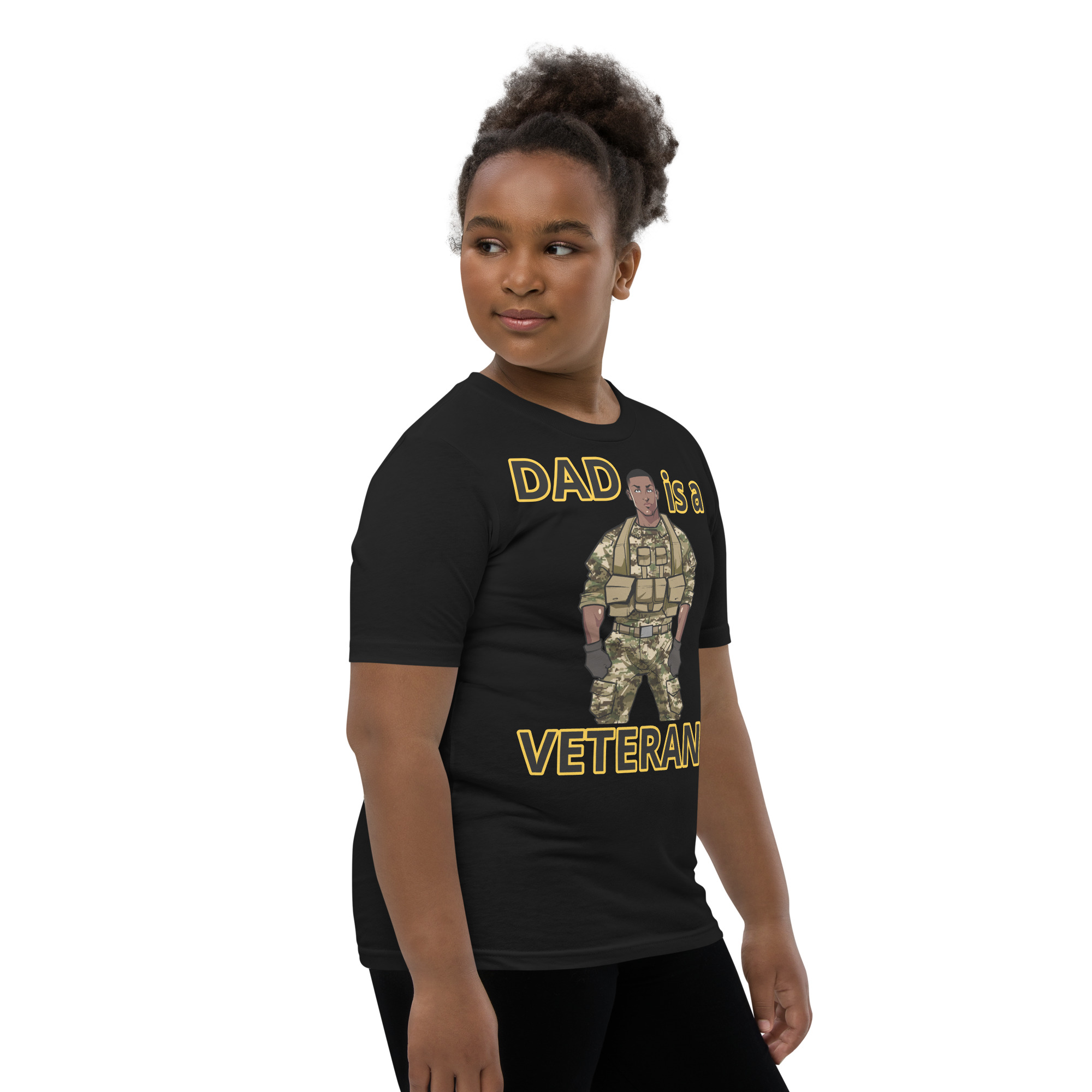 DAD IS A VETERAN TOO FIFE Youth Short Sleeve T-Shirt - Image 3
