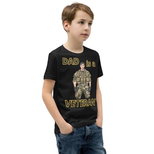 DAD IS A VETERAN TOO FIFE Youth Short Sleeve T-Shirt