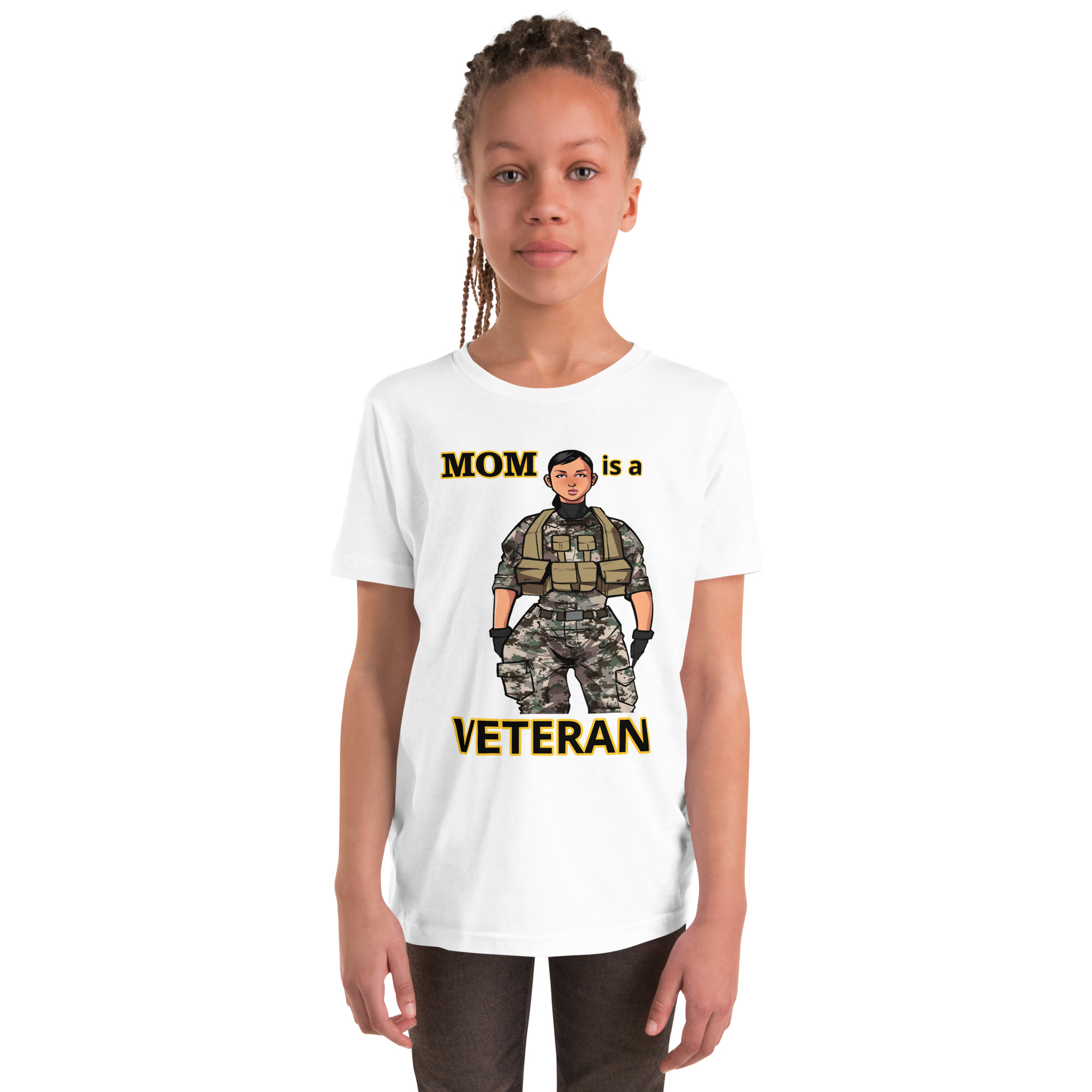MOM IS A VETERAN TOO FIFE Youth Short Sleeve T-Shirt - Image 5