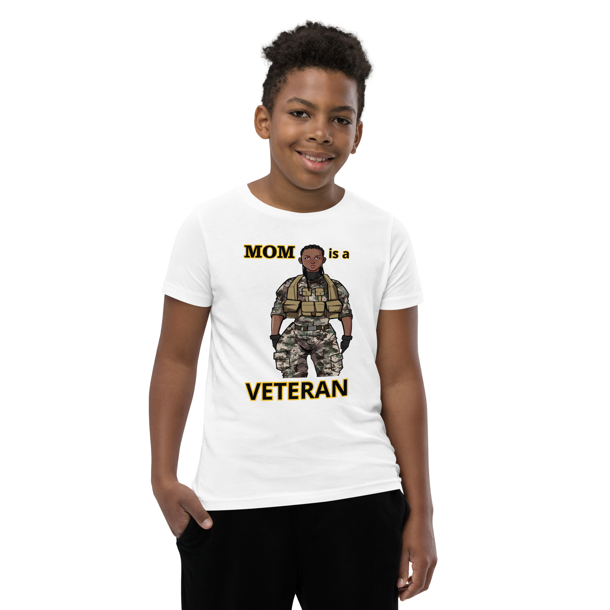 MOM IS A VETERAN TOO FIFE Youth Short Sleeve T-Shirt - Image 9