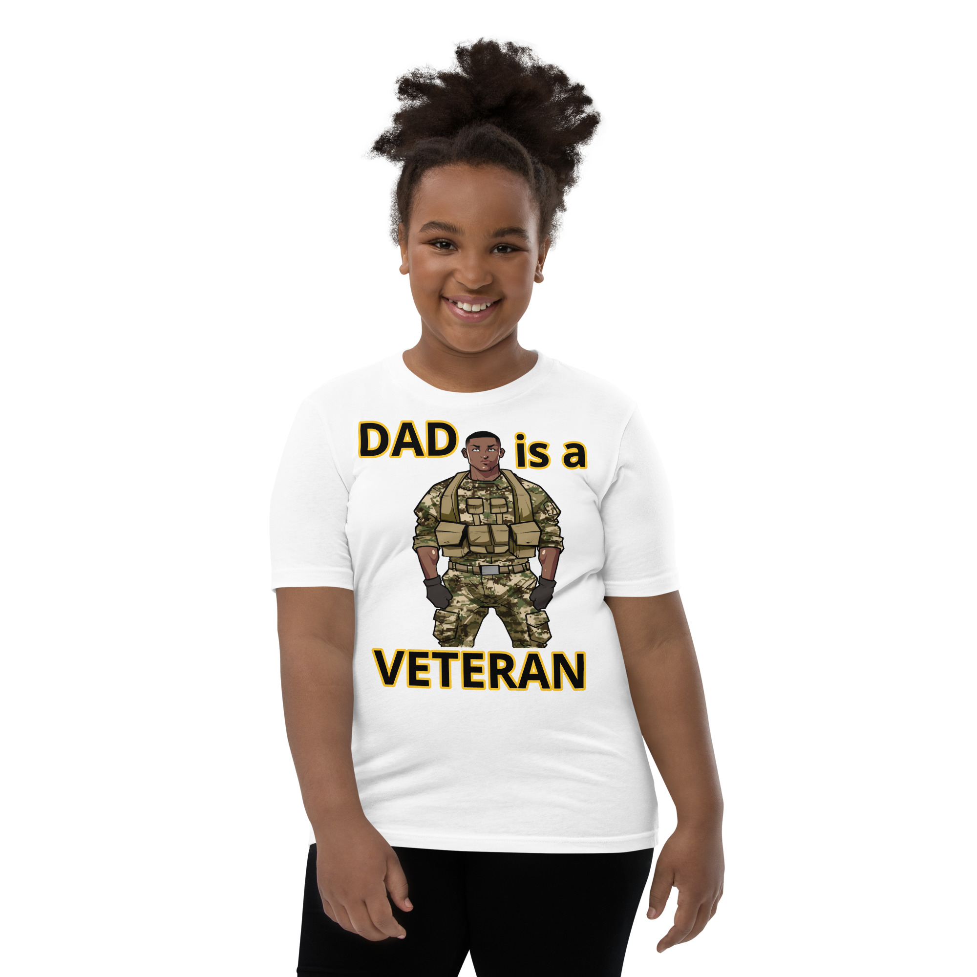 DAD IS A VETERAN TOO FIFE Youth Short Sleeve T-Shirt - Image 9