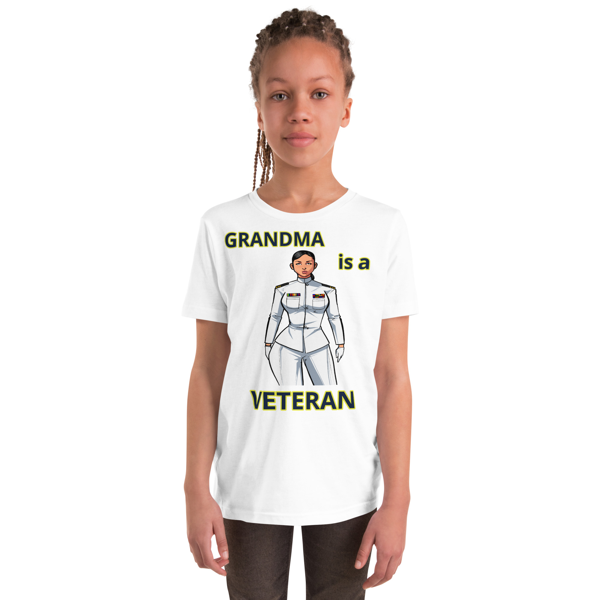 GRANDMA IS A VETERAN TOO FIFE Youth Short Sleeve T-Shirt - Image 5