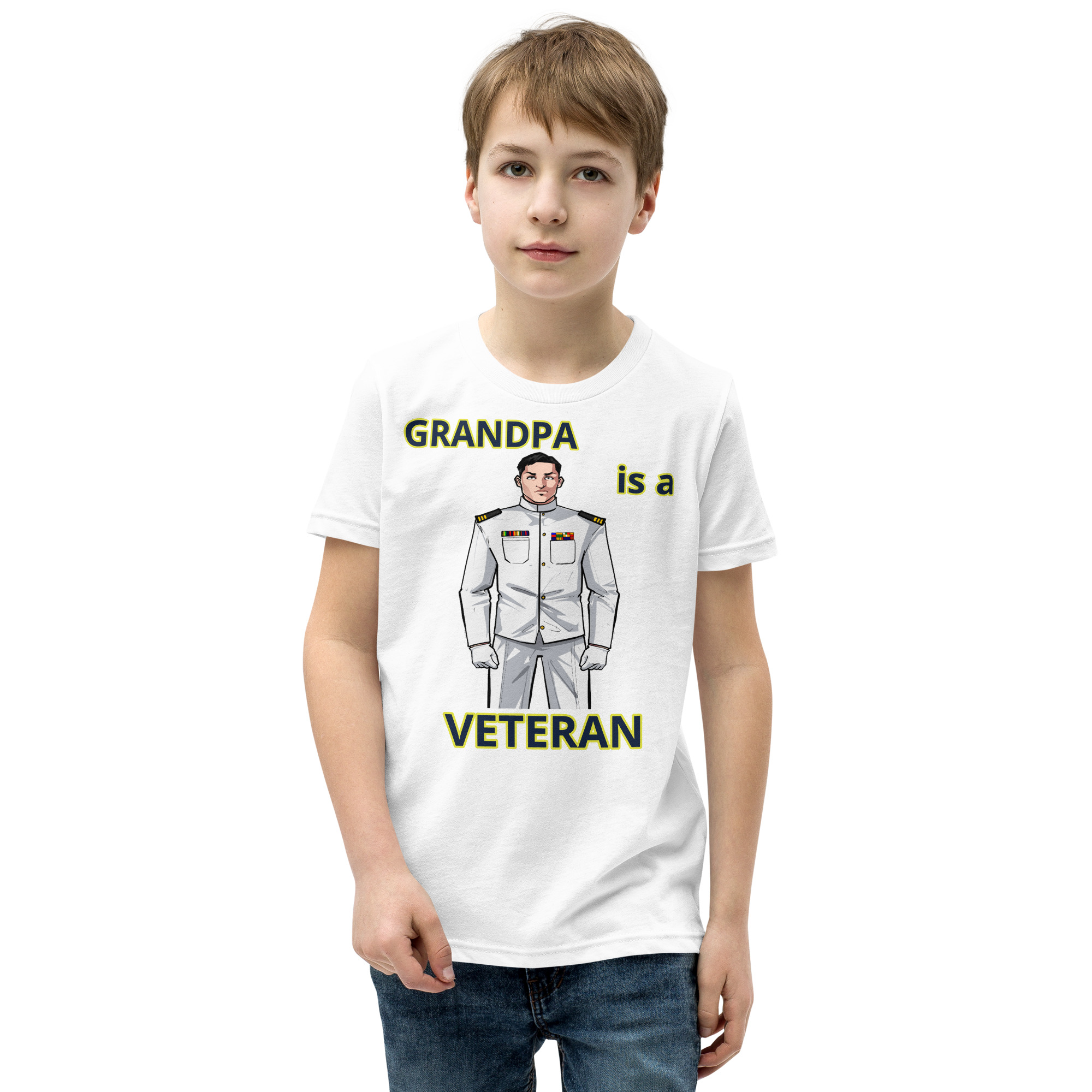 GRANDPA IS A VETERAN TOO FIFE Youth Short Sleeve T-Shirt - Image 9