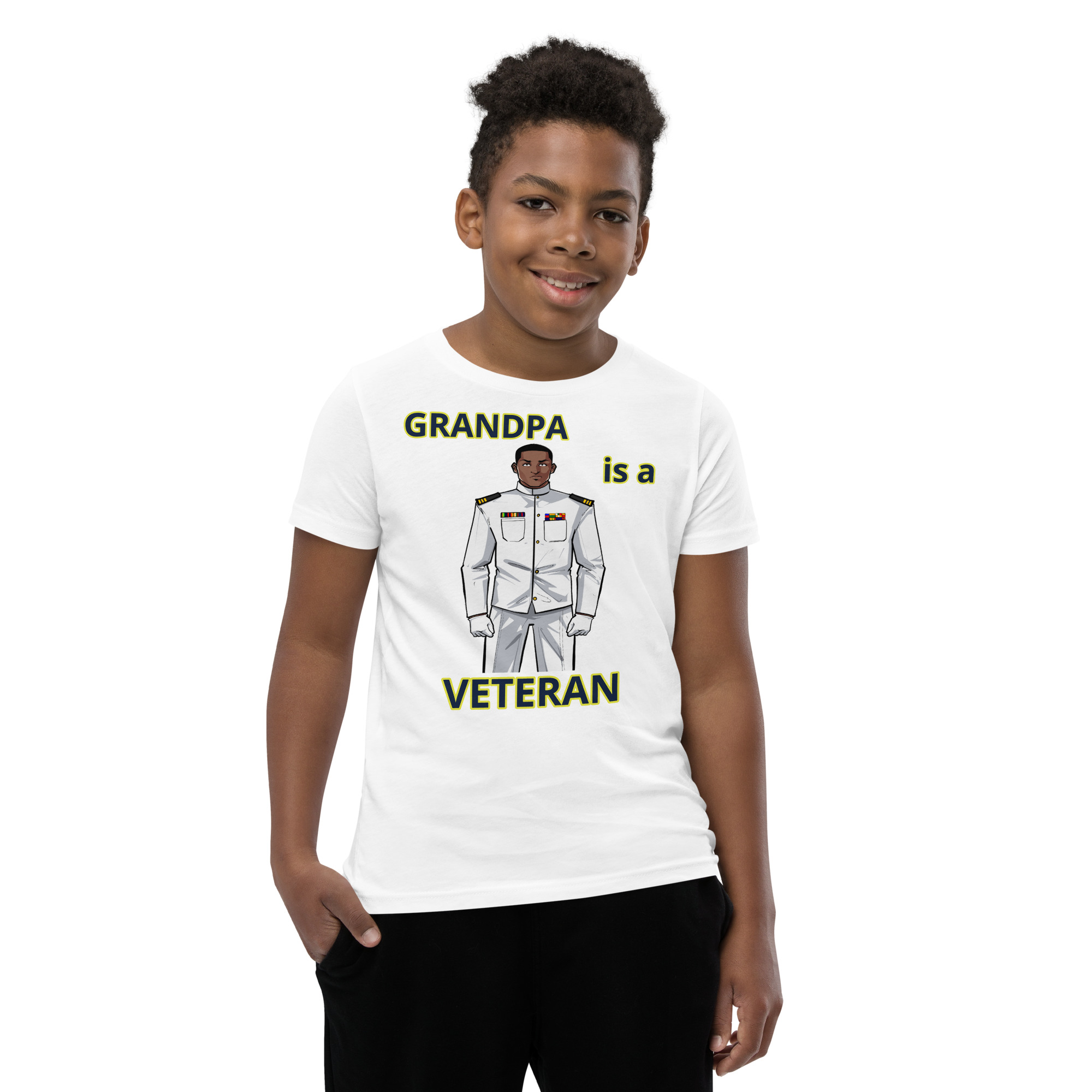 GRANDPA IS A VETERAN TOO FIFE Youth Short Sleeve T-Shirt - Image 9
