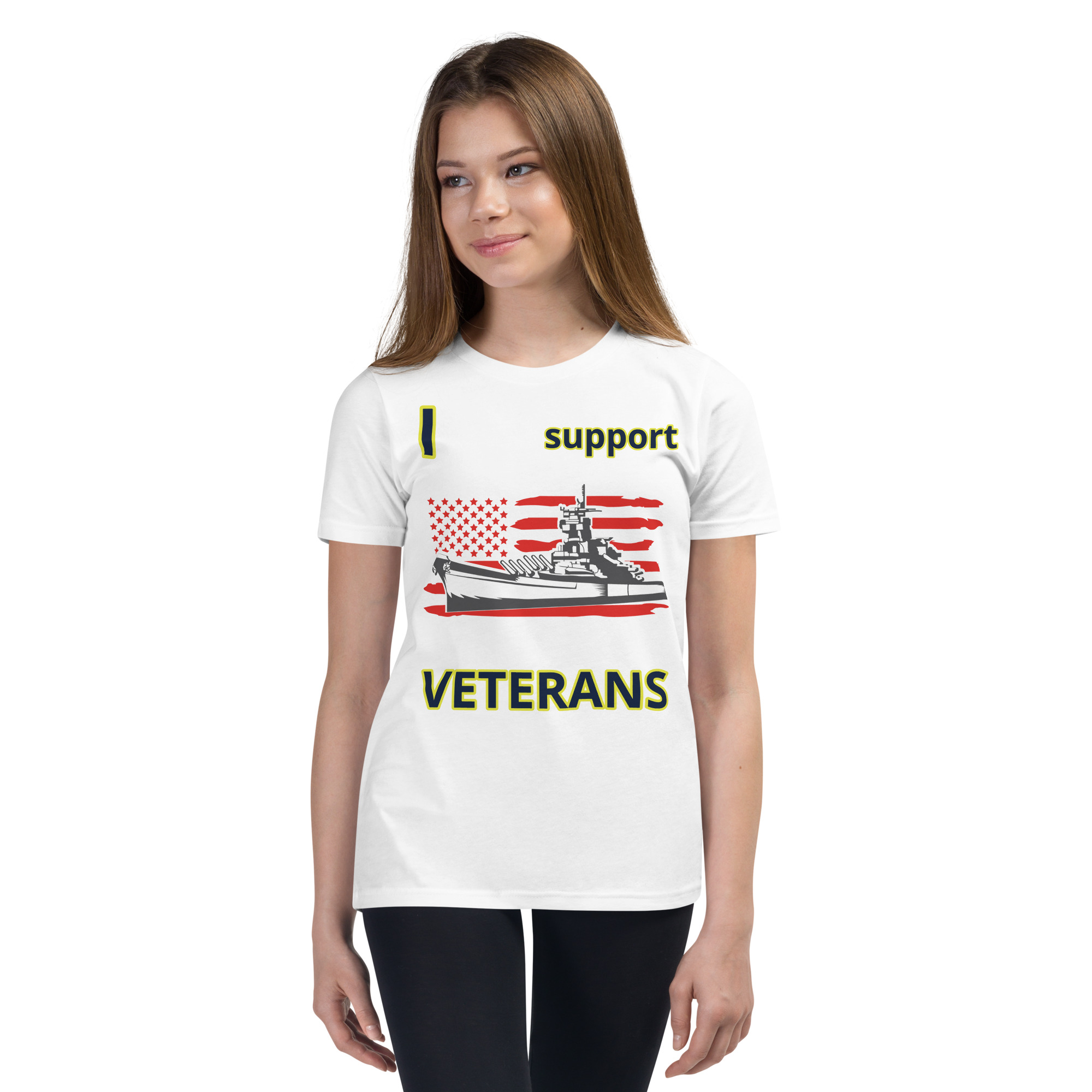 I SUPPORT VETERANS TOO FIFE Youth Short Sleeve T-Shirt - Image 5