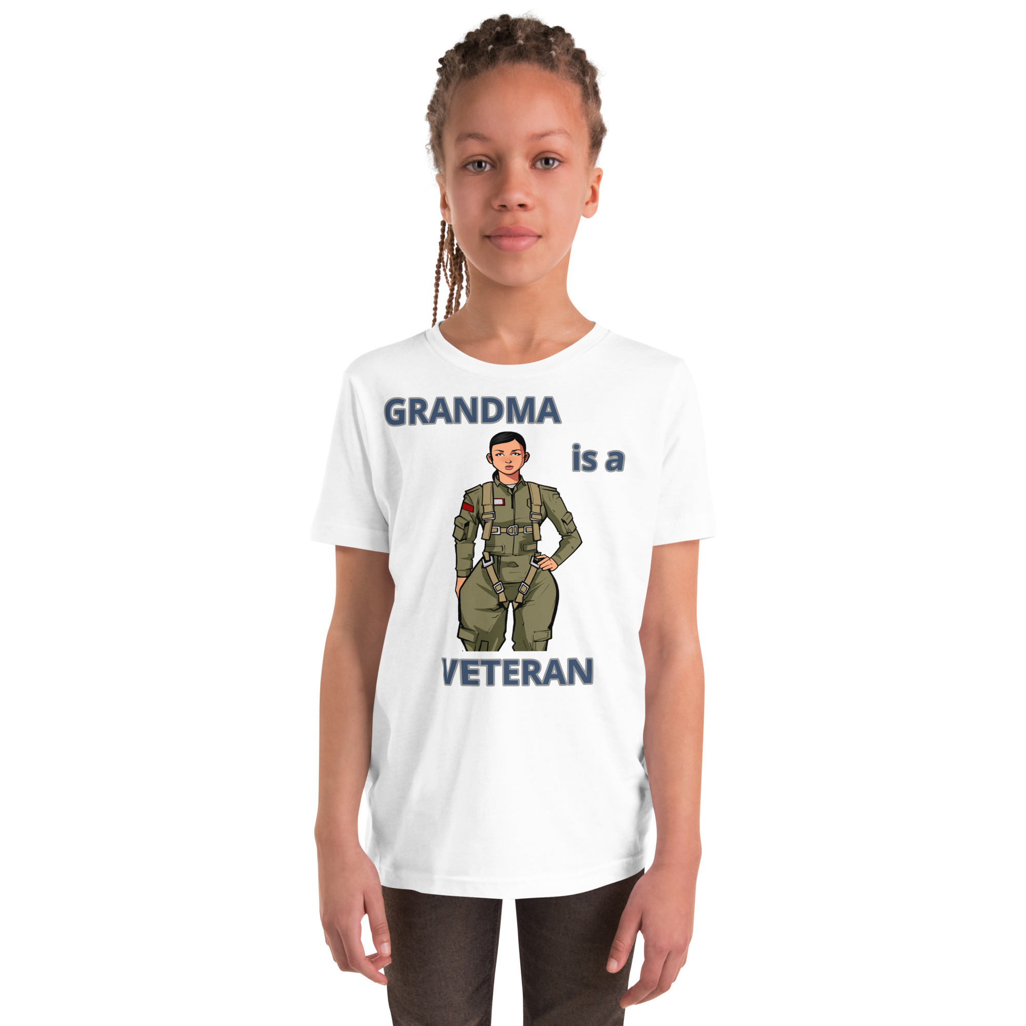 GRANDMA IS A VETERAN TOO FIFE Youth Short Sleeve T-Shirt - Image 5