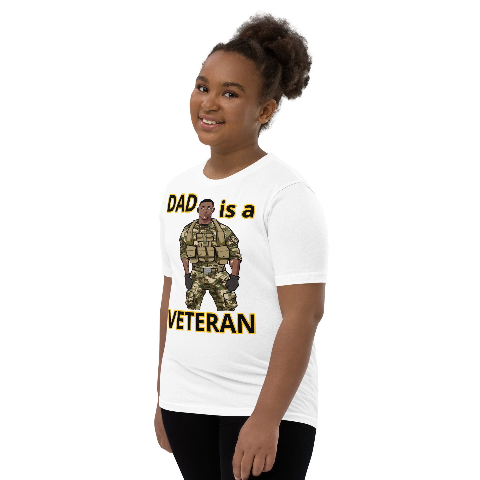 DAD IS A VETERAN TOO FIFE Youth Short Sleeve T-Shirt - Image 10