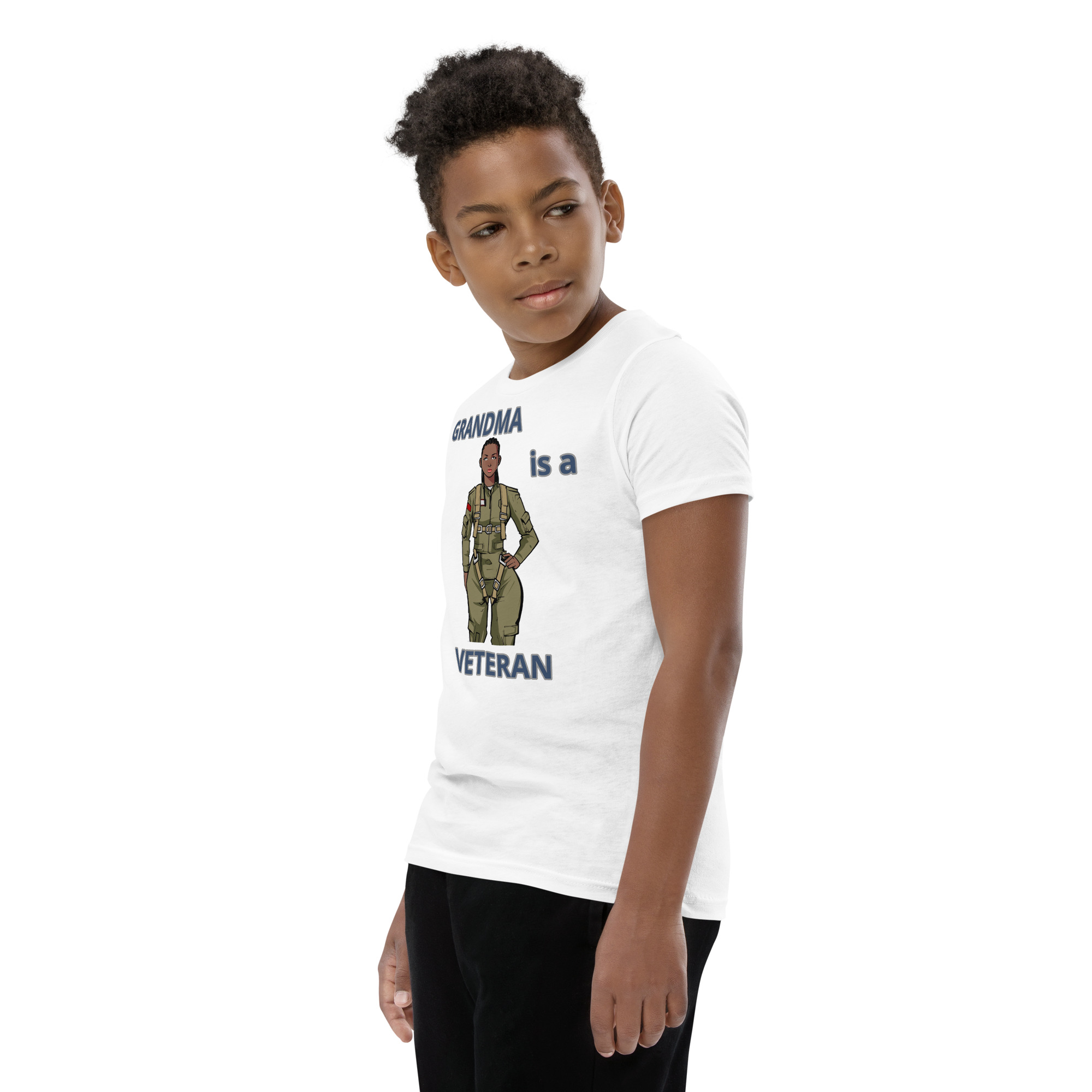 GRANDMA IS A VETERAN TOO FIFE Youth Short Sleeve T-Shirt - Image 10