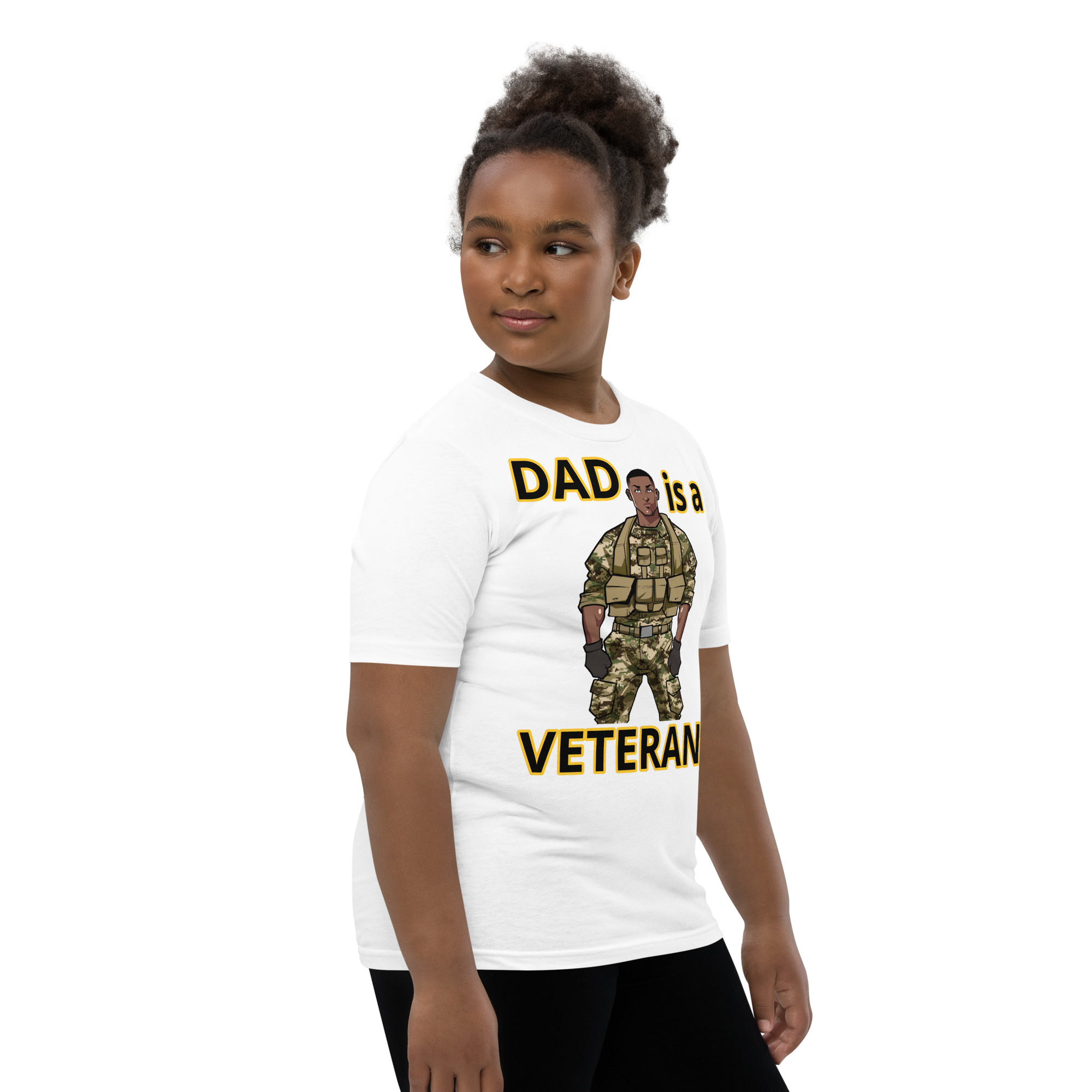 DAD IS A VETERAN TOO FIFE Youth Short Sleeve T-Shirt - Image 11