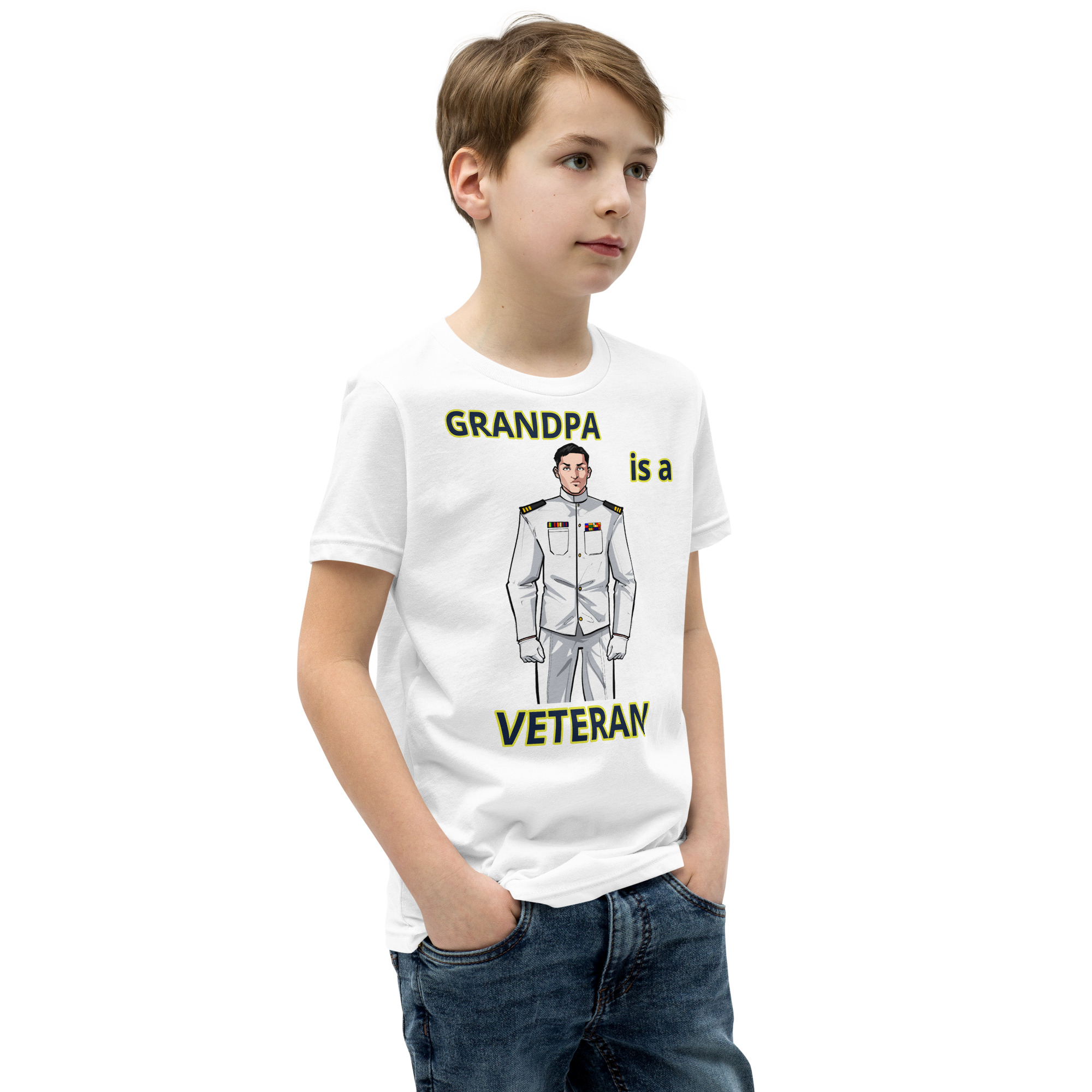 GRANDPA IS A VETERAN TOO FIFE Youth Short Sleeve T-Shirt - Image 10