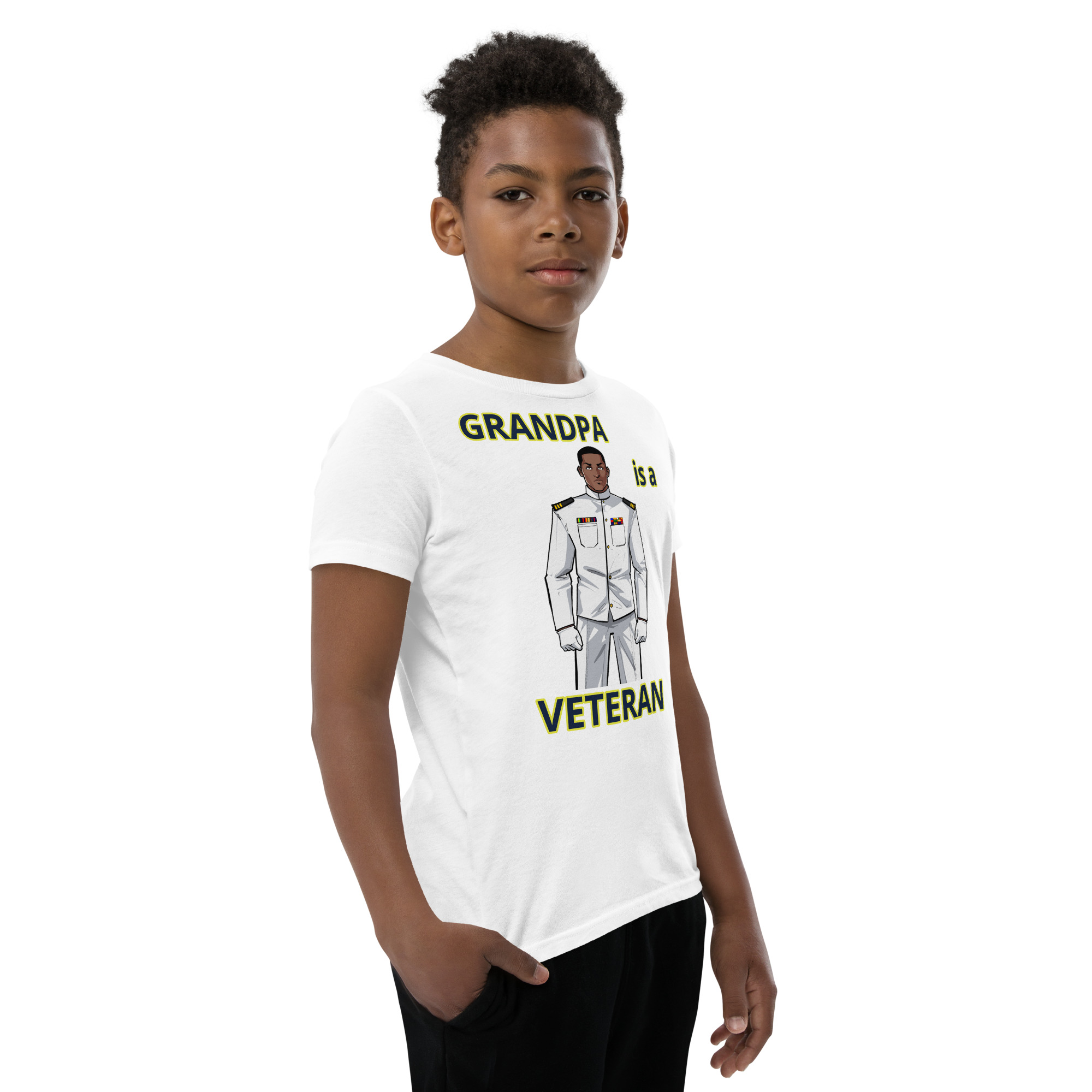 GRANDPA IS A VETERAN TOO FIFE Youth Short Sleeve T-Shirt - Image 11