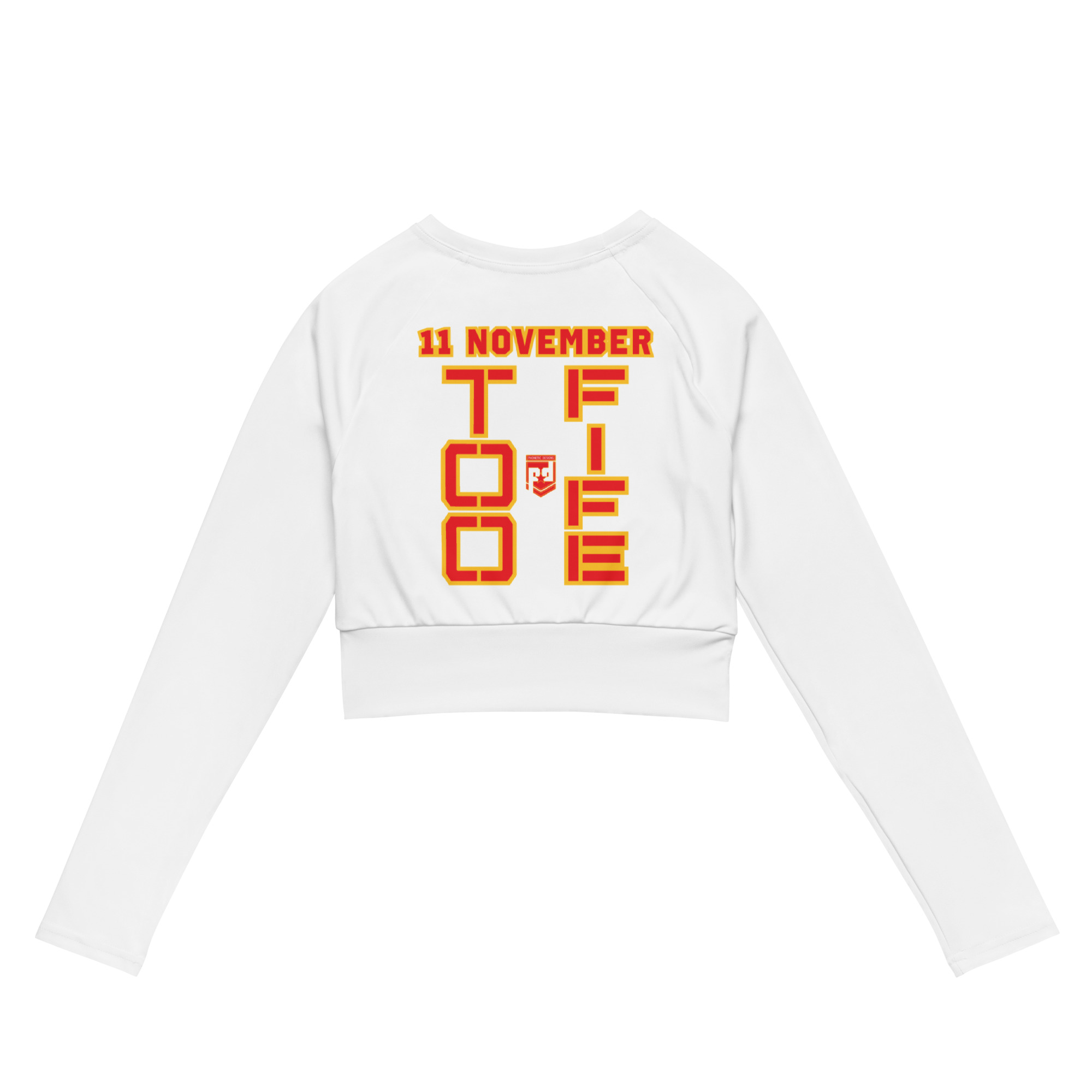 I AM A VETERAN TOO FIFE Recycled Long-Sleeve Crop Top - Image 2