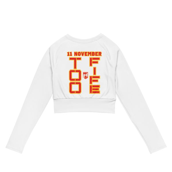 GRANDPA IS A VETERAN TOO FIFE Recycled Long-Sleeve Crop Top