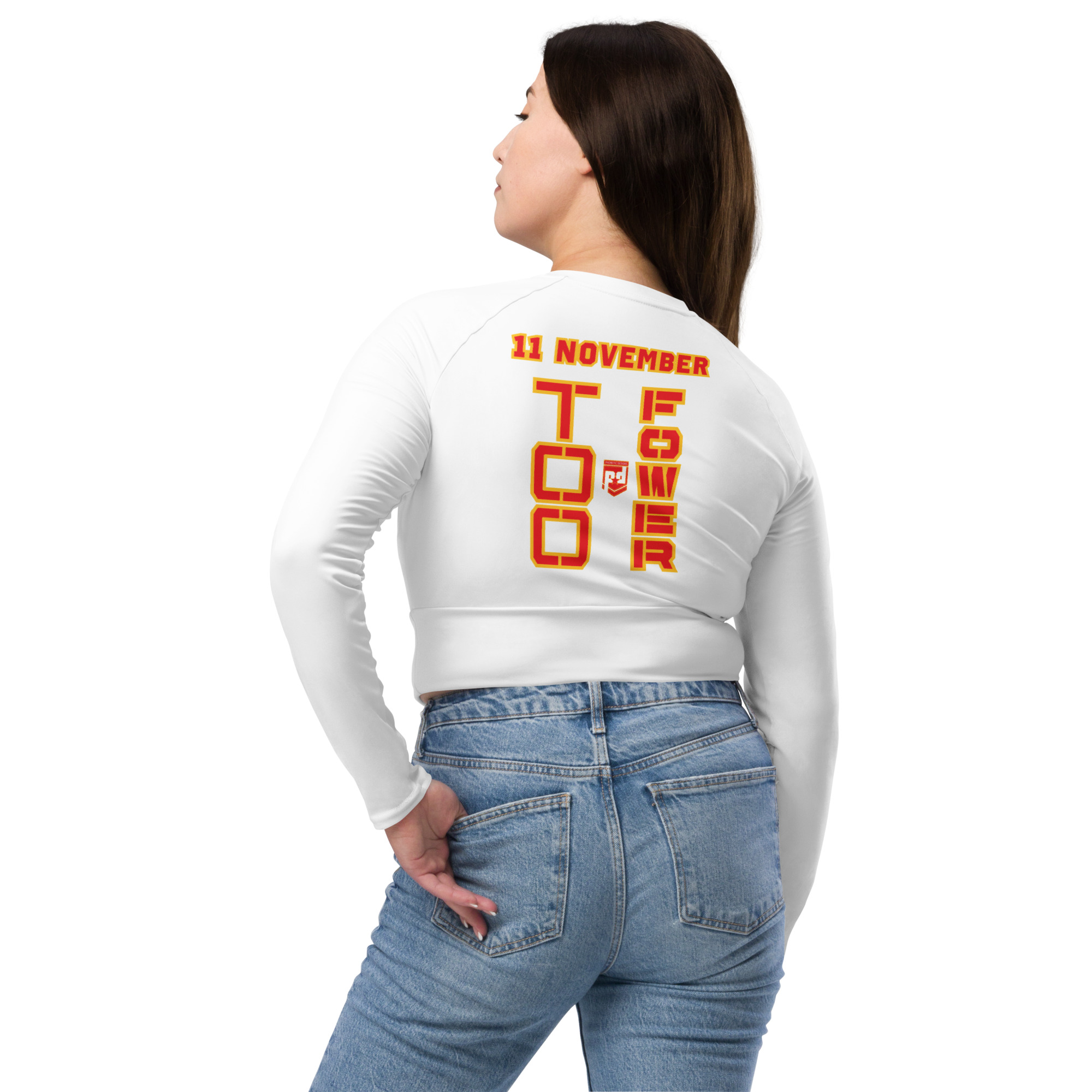 I SUPPORT VETERANS TOO FIFE Recycled Long-Sleeve Crop Top - Image 2