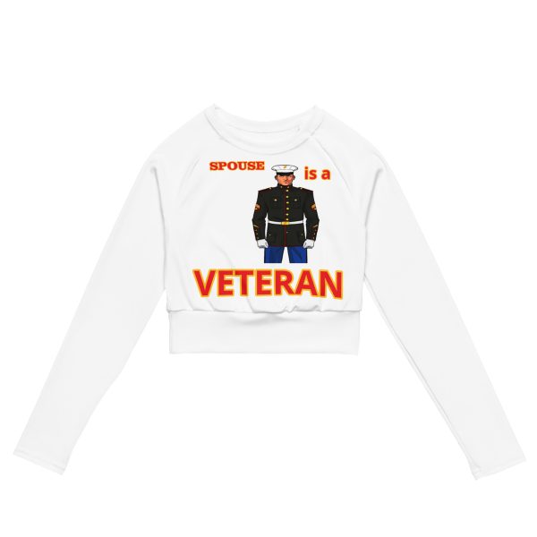 SPOUSE IS A VETERAN TOO FIFE Recycled Long-Sleeve Crop Top