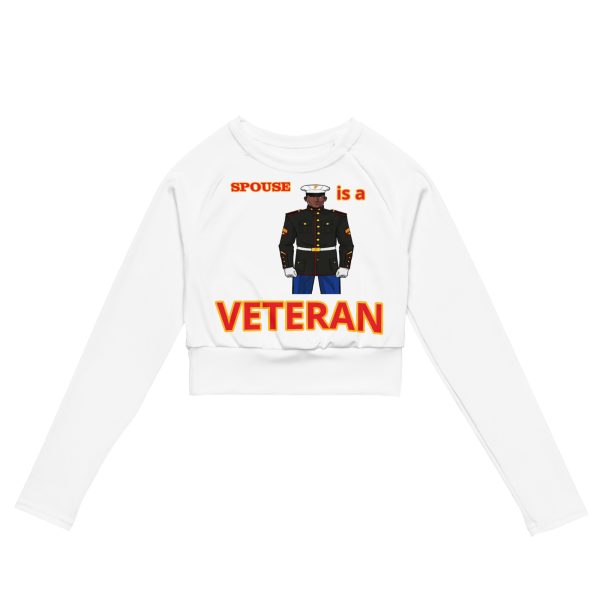 SPOUSE IS A VETERAN TOO FIFE Recycled Long-Sleeve Crop Top