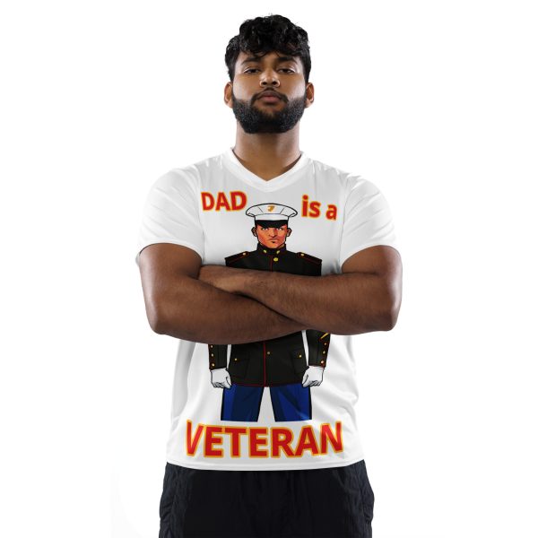DAD IS A VETERAN TOO FIFE Recycled Unisex Sports Jersey