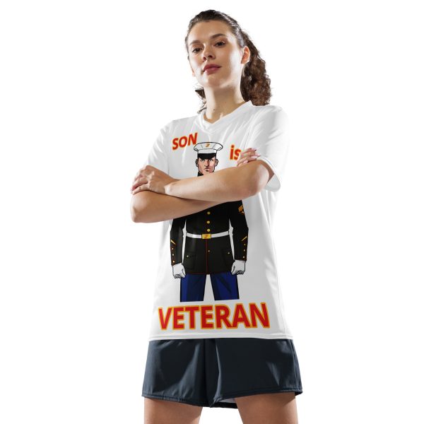 SON IS A VETERAN TOO FIFE Recycled Unisex Sports Jersey