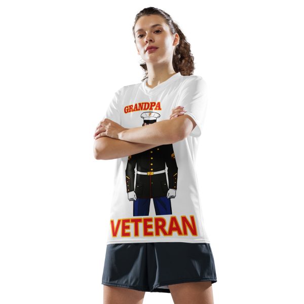 GRANDPA IS A VETERAN TOO FIFE Recycled Unisex Sports Jersey