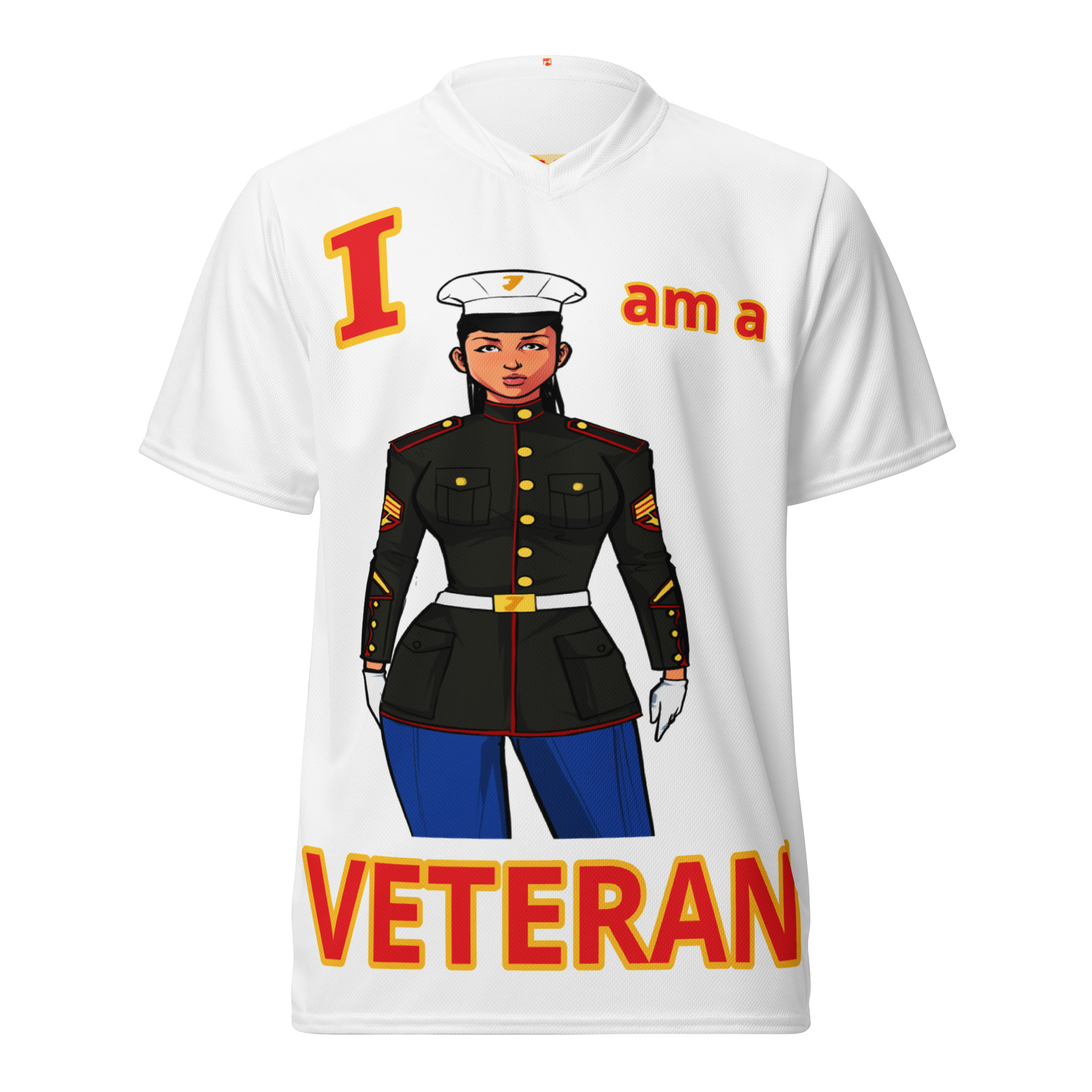 I AM A VETERAN TOO FIFE Recycled Unisex Sports Jersey