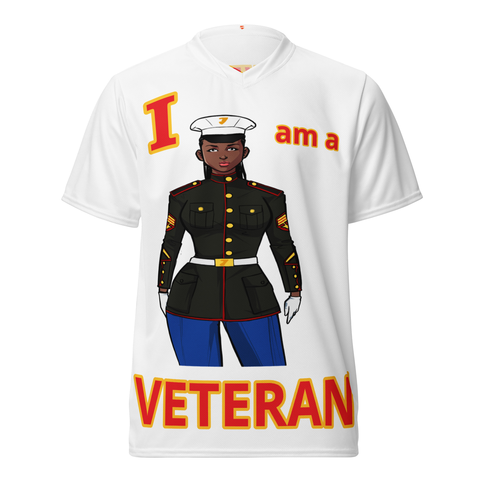 I AM A VETERAN TOO FIFE Recycled Unisex Sports Jersey
