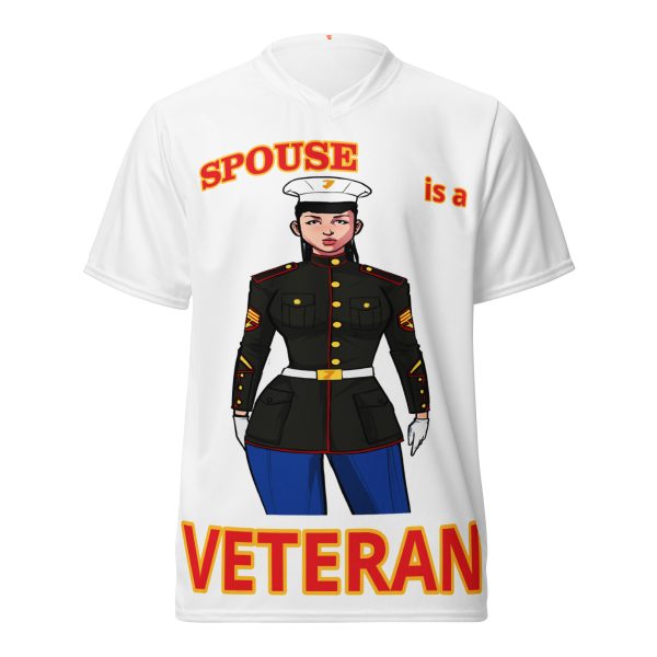 SPOUSE IS A VETERAN TOO FIFE Recycled Unisex Sports Jersey