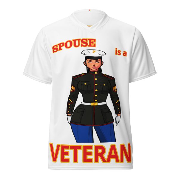 SPOUSE IS A VETERAN TOO FIFE Recycled Unisex Sports Jersey