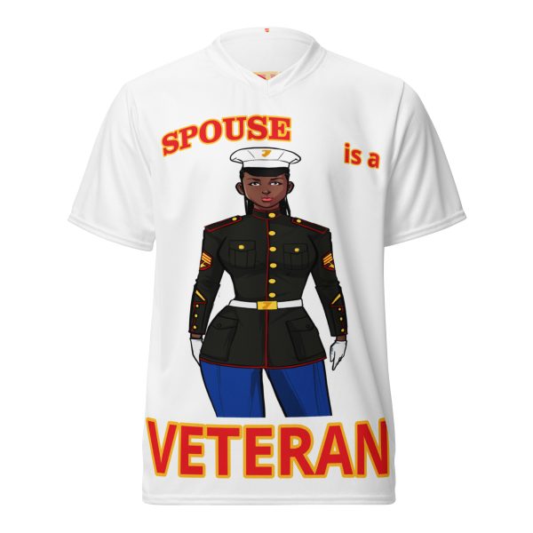 SPOUSE IS A VETERAN TOO FIFE Recycled Unisex Sports Jersey