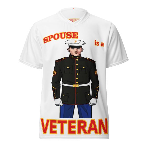 SPOUSE IS A VETERAN TOO FIFE Recycled Unisex Sports Jersey