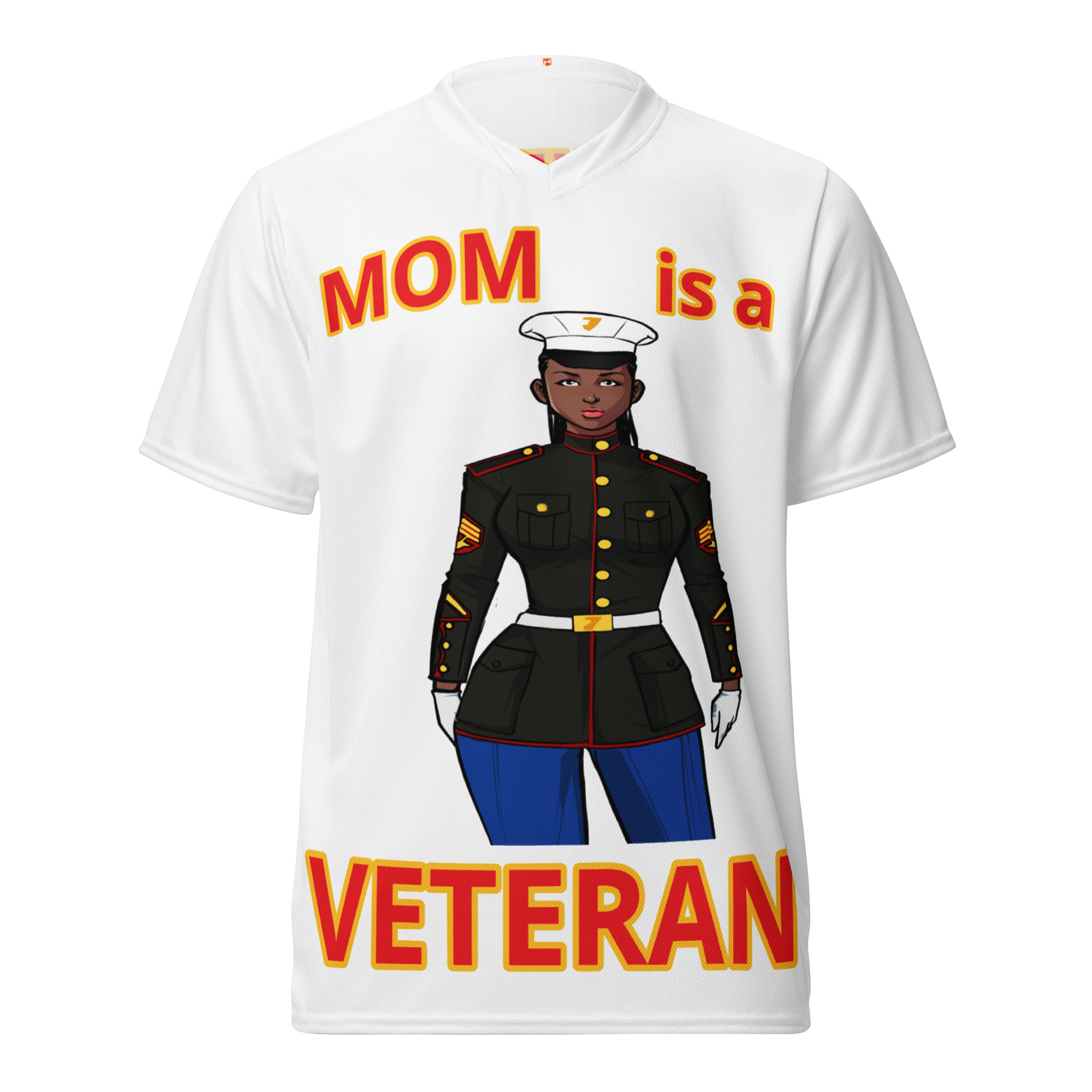 MOM IS A VETERAN TOO FIFE Recycled Unisex Sports Jersey