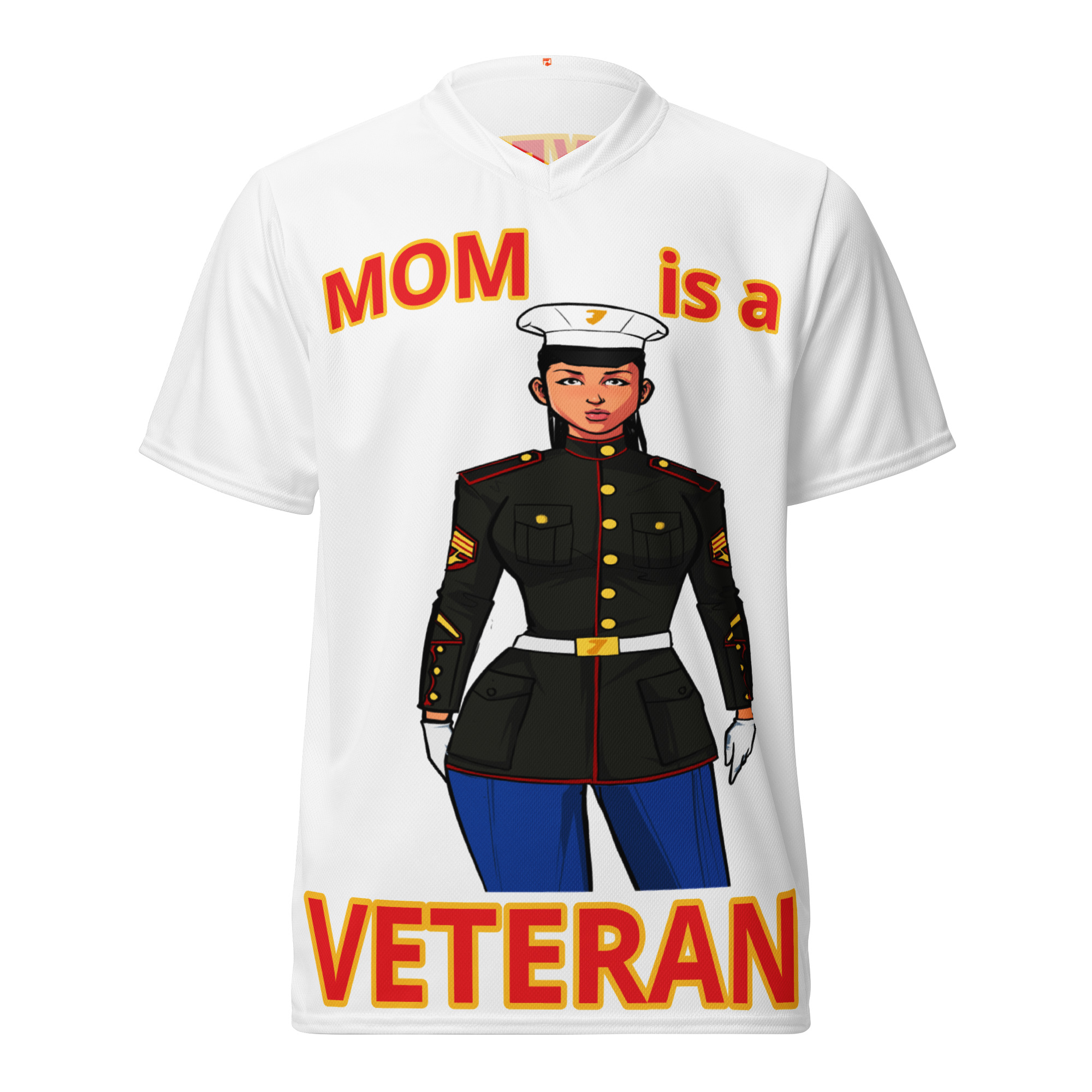 MOM IS A VETERAN TOO FIFE Recycled Unisex Sports Jersey