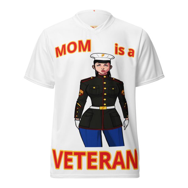 MOM IS A VETERAN TOO FIFE Recycled Unisex Sports Jersey