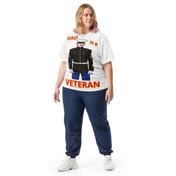 DAD IS A VETERAN TOO FIFE Recycled Unisex Sports Jersey