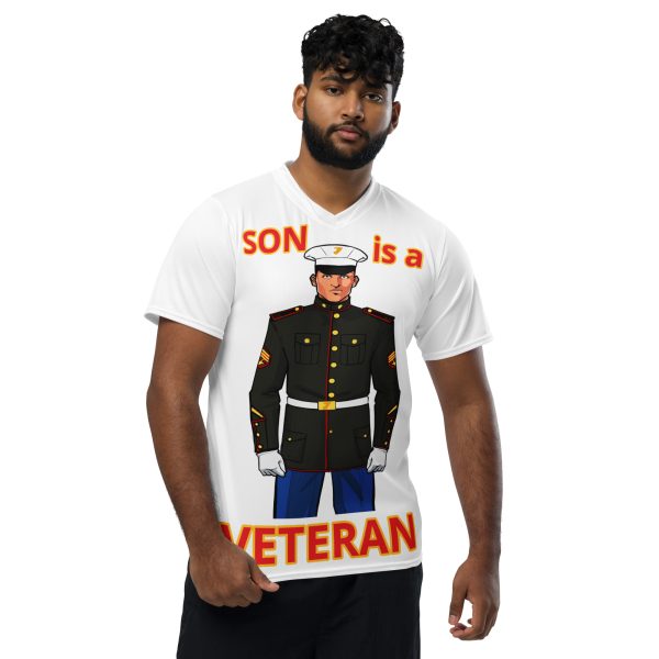 SON IS A VETERAN TOO FIFE Recycled Unisex Sports Jersey