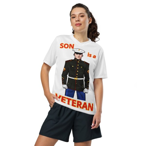 SON IS A VETERAN TOO FIFE Recycled Unisex Sports Jersey