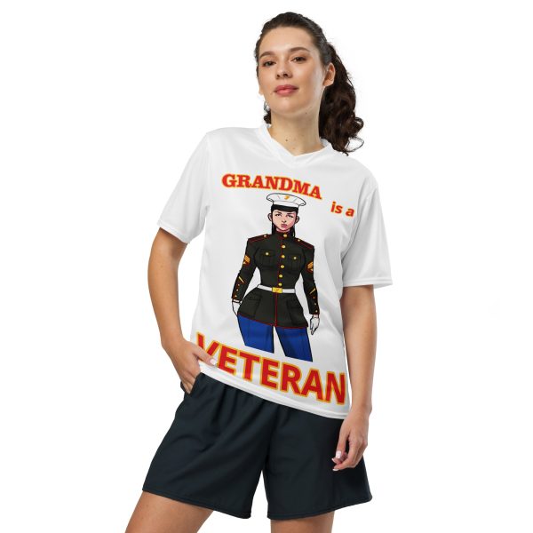 GRANDMA IS A VETERAN TOO FIFE Recycled Unisex Sports Jersey