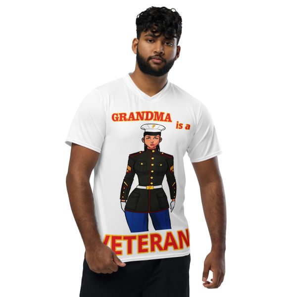 GRANDMA IS A VETERAN TOO FIFE Recycled Unisex Sports Jersey