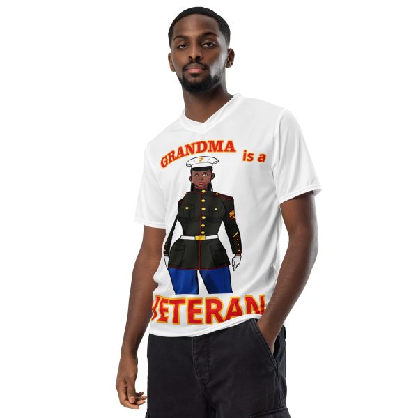 GRANDMA IS A VETERAN TOO FIFE Recycled Unisex Sports Jersey